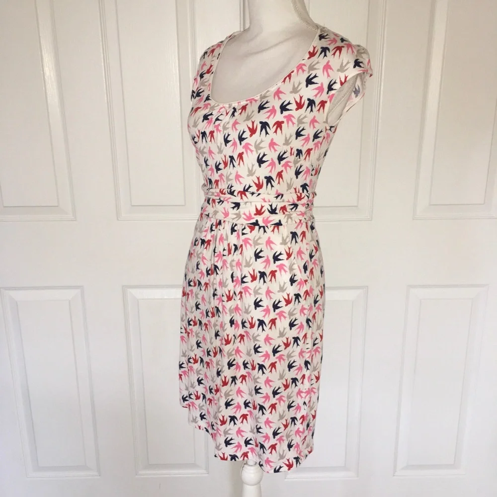 Boden bird print dress Sz 6 P_4